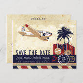 Vintage Flugreisekarte Ankündigungspostkarte (Vorne/Hinten)