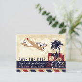 Vintage Flugreisekarte Ankündigungspostkarte (Stehend Vorderseite)