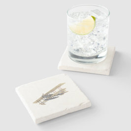 Vintage Flugroute Antikes Wasserflugzeug Steinuntersetzer