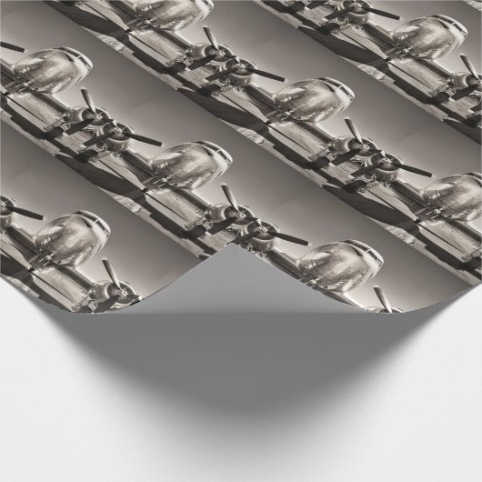 Vintage Flugroute Geschenkpapier (Ecke)