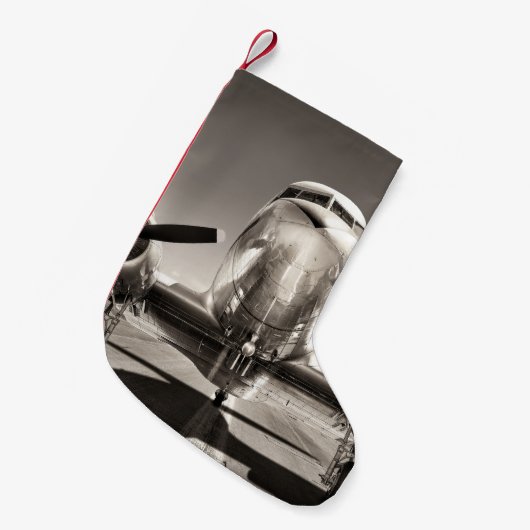 Vintage Flugroute Kleiner Weihnachtsstrumpf (Vorderansicht (hängend))