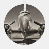 Vintage Flugroute Ornament Aus Glas (Rückseite)