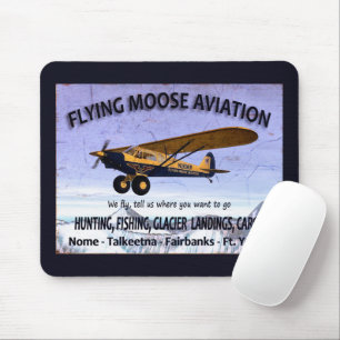 Vintage-Flugschild der Flying Moose Aviation Mousepad
