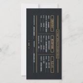 Vintage-Flugticket-Hochzeitseinladung Save The Date (Rückseite)
