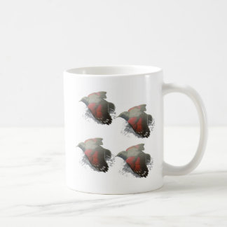 Vintage Flugvogel-Kunst – Rote Flügel Botanische I Kaffeetasse