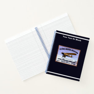 Vintage Flugzeichen der Flying Moose Aviation Notizblock