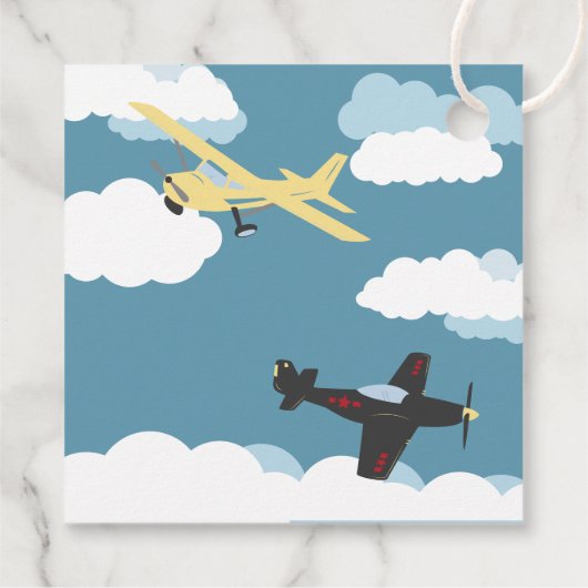 Vintage Flugzeit Fliegen Danke, Geburtstag Geschenkanhänger (Rückseite)