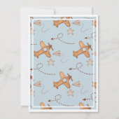 Vintage Flugzeit fliegt Blue Birthday Einladung (Rückseite)