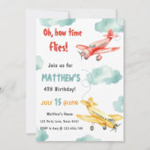 Vintage Flugzeit Flugreisenjunge Geburtstag Einladung (Vorderseite)