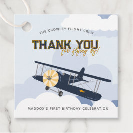 Vintage Flugzeit kehrt zum ersten Geburtstag zurüc Geschenkanhänger