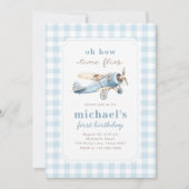 Vintage Flugzeit zum 1. Geburtstag Einladung (Vorderseite)