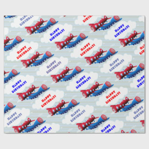 Vintage Flugzeug Airforce Flugshow Aviator Streife Geschenkpapier