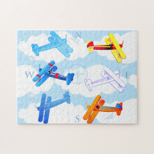 Vintage Flugzeug Airforce Pilot Puzzle