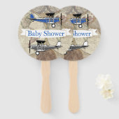 Vintage Flugzeug Aviator Adventure Baby Dusche Fächer (Vorne und Hinten)