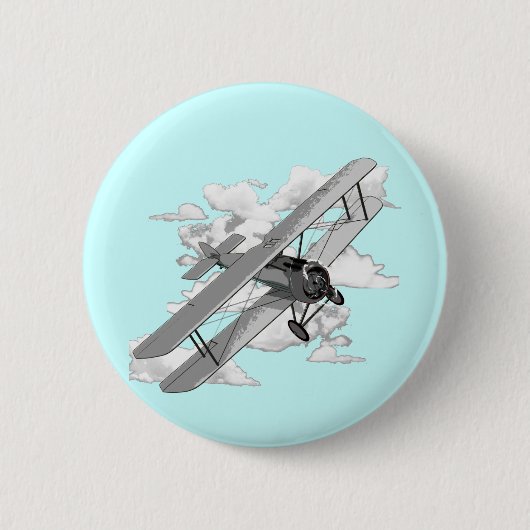 Vintage-Flugzeug Button (Vorderseite)