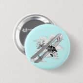 Vintage-Flugzeug Button (Vorne & Hinten)
