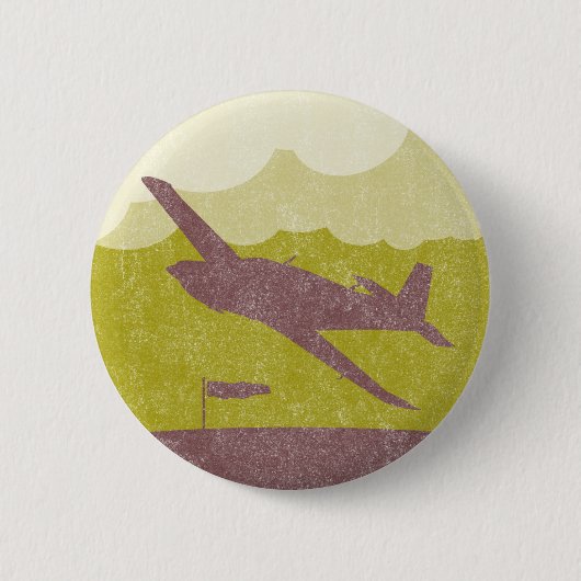 Vintage-Flugzeug Button (Vorderseite)