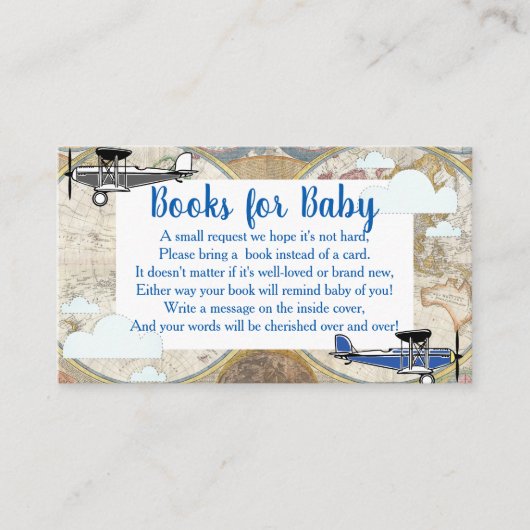 Vintage Flugzeug & Clouds Weltkarte Begleitkarte (Vorderseite)