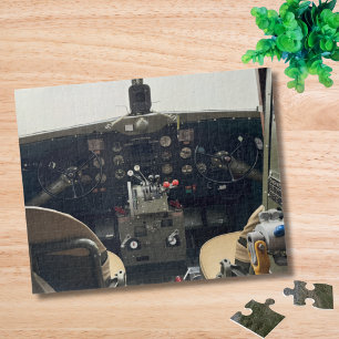 Vintage-Flugzeug-Cockpit-Foto Pilot Aviation Puzzle