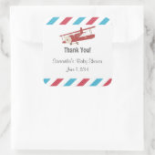 Vintage-Flugzeug-Dankeschön-Aufkleber Quadratischer Aufkleber (Tasche)