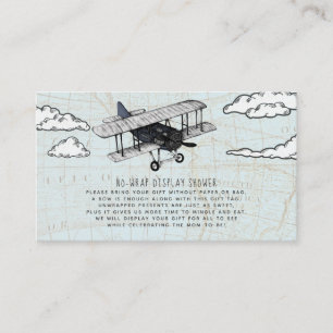 Vintage-Flugzeug-Display-Dusch-Einladungskarte Begleitkarte