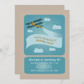 Vintage Flugzeug-Einladung Einladung (Vorne/Hinten)