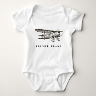 Vintage Flugzeug, Flugpläne Baby Strampler