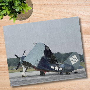 Vintage-Flugzeug-Foto-Pilot-Vater-Geburtstag-Luftf Puzzle