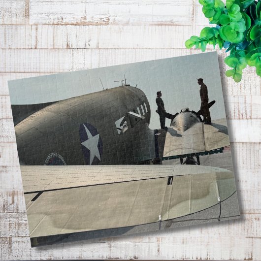 Vintage-Flugzeug-Foto-Pilot-Vater-Geburtstag-Luftf Puzzle