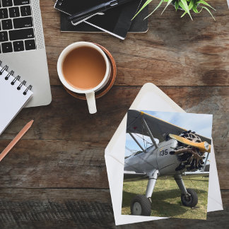 Vintage-Flugzeug-Foto Ruhestand Luftfahrt Pilot Karte