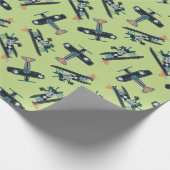 Vintage Flugzeug Geschenkpapier (Ecke)