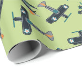Vintage Flugzeug Geschenkpapier (Rolleneckpunkt)