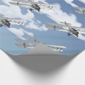 Vintage-Flugzeug Geschenkpapier (Ecke)