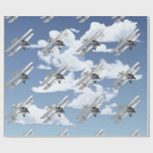 Vintage-Flugzeug Geschenkpapier (Flach)