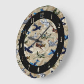 Vintage Flugzeug - Luftfederklemme Große Wanduhr (Winkel)