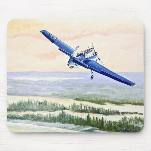 Vintage-Flugzeug Mousepad (Vorne)