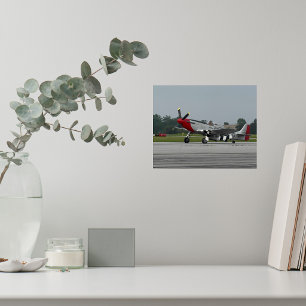 Vintage-Flugzeug P-51 Mustang WW2 Lustiger Geburts Poster