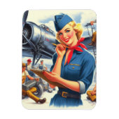 Vintage-Flugzeug Pin-up Magnet (Vertikal)
