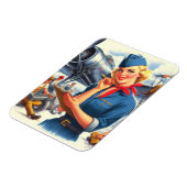 Vintage-Flugzeug Pin-up Magnet (Linke Seite)