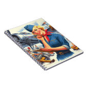 Vintage-Flugzeug-Pin-up Notizblock (Rechte Seite)