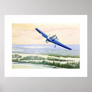 Vintage-Flugzeug Poster