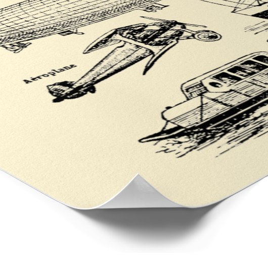 Vintage Flugzeug Poster (Ecke)