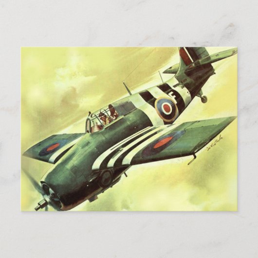 Vintage-Flugzeug Postkarte (Vorderseite)