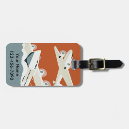 Vintage Flugzeug-Reise-Gewohnheit Gepäckanhänger