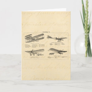 Vintage-Flugzeug Retro-Altes-Doppeldecker-Antike-F Karte