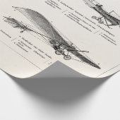 Vintage Flugzeug Retro Oldtimer Doppeldecker Antik Geschenkpapier (Ecke)
