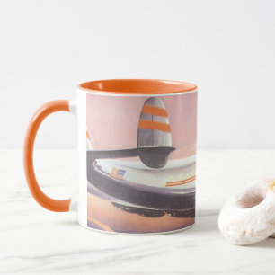 Vintage-Flugzeug über dem Hudson River, New York C Tasse