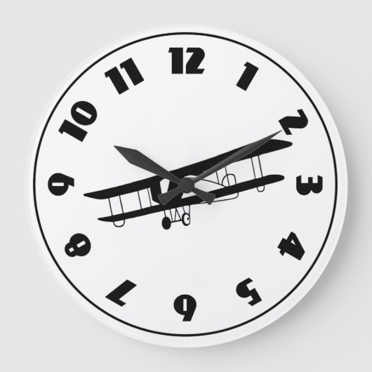 Vintage Flugzeug-Uhr Große Wanduhr (Vorderseite)