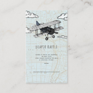 Vintage-Flugzeug-Windel-Raffle-Einschlusskarte Begleitkarte