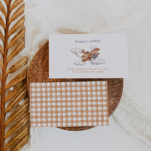 Vintage Flugzeug-Windeln-Raffelkarten Begleitkarte